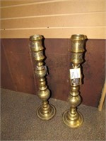 (Qty - 2) Large Brass Candlesticks