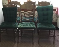 6 Matching Cane Bottom Dining Chairs