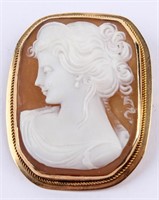 Jewelry 18kt Yellow Gold Cameo Brooch / Pendant