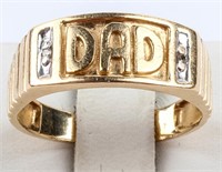Jewelry 14kt Yellow Gold "Dad" Diamond Ring