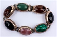 Jewelry Sterling Silver Gemstone Link Bracelet