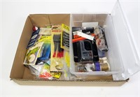 Lot, packaged lures, scale, line, hooks