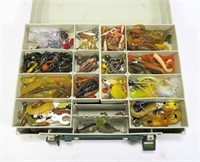 Futura tackle box with contents: rubber lures,