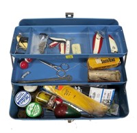 Revelation tackle box with contents: spoons,