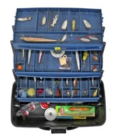 Flambeau tackle box with contents: spoons, plugs,