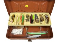 Old Pal tackle box with plugs, spoons, jigs