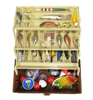 Plano tackle box with contents: plugs, spoons,
