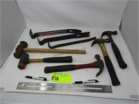 Assorted Pry Bars and Hammers