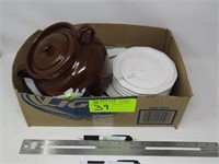 Assorted China and Bean Pot