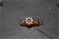 14kt Chain link Sapphire w/ 8 diamonds Bracelet