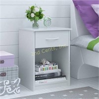 Mainstays 1-Drawer Nightstand / End Table, White