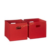 RiverRidge 2 Pc Folding Storage Bin Set, Red
