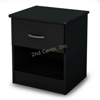 South Shore Smart Basics 1-Drawer Nightstand, Blac