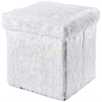 Mainstays Collapsible Storage Ottoman, Ivory and G