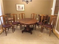 Lot of six Oak dining chairs in restored