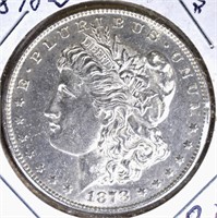 1878-S MORGAN SILVER DOLLAR, CH BU