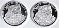 2-SANTA 2018 ONE OUNCE .999 SILVER ROUNDS