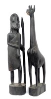 AFRICAN WOODEN STATUES - LOT OF TWO
