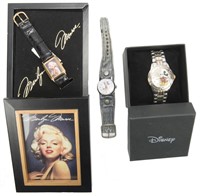 MICKEY MOUSE & MARILYN MONROE WATCHES -- LOT OF 3