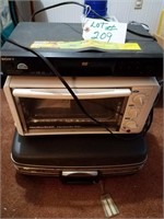 Suitcase, Toaster oven, DVD player