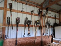 Wall of Brand New Garden Tools