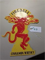 Metal Fireball Cinnamon Whisky Sign