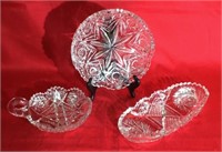 Three Pcs. Brilliant Cut Glass