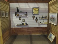 Assorted Shelving Units, Shadow Box and Contents