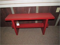 Red Handmade Wooden Bench