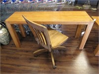 Butcher Block Table and Rolling Chair