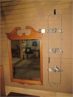 Hanging Mirror and Hanging Metal Plate Rack