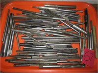 LARGE TRAY OF TAPER SHANK CHUCKING REAMERS