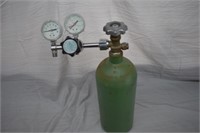 B13- SMALL OXYGEN BOTTLE WITH VICTOR GAUGE