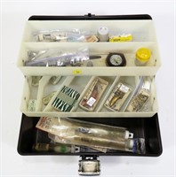 Ted Williams tackle box with contents: sinkers,