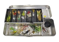 UMCO Model 500 tackle box with contents: spoons,