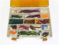 Adventurer tackle box with synthetic worms both