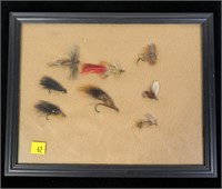 Display of 8 flies