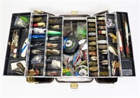 UMCO 1000 BW tackle box with contents: plugs,