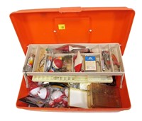 Adventurer 1049 tackle box with contents: plugs,
