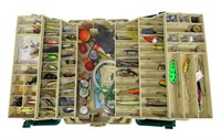 Plano tackle box with contents: spoons, plugs,