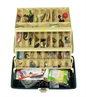 Plano tackle box with contents: plugs, spoons,