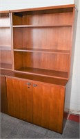 CHERRY DOUBLE DOOR CABINET WITH BOOKCASE TOP - CHO