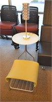 FROSTED GLASS & STAINLESS LAMP TABLE & CONTEMPORAR