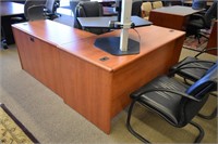 HON HONEY COLOR EXECUTIVE L DESK WITH RIGHT EXECUT