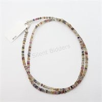 Sterling Silver, Fancy Color Sapphire Bead Necklac
