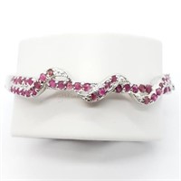 Sterling Silver, Ruby Bangle