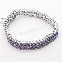 Sterling Silver, Tanzanite Stones Bracelet 14.25CT