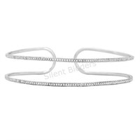 Sterling Silver, Cubic Zirconia Bangle
