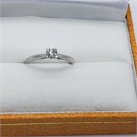 10K White Gold, Diamond Solitaire Ring, 0.22 CTS