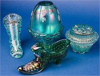 Lot of Fenton Aqua Colored Art Glass